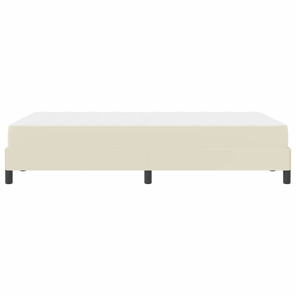 Bed Frame with Mattress Cream 120 x 200 cm Fabric