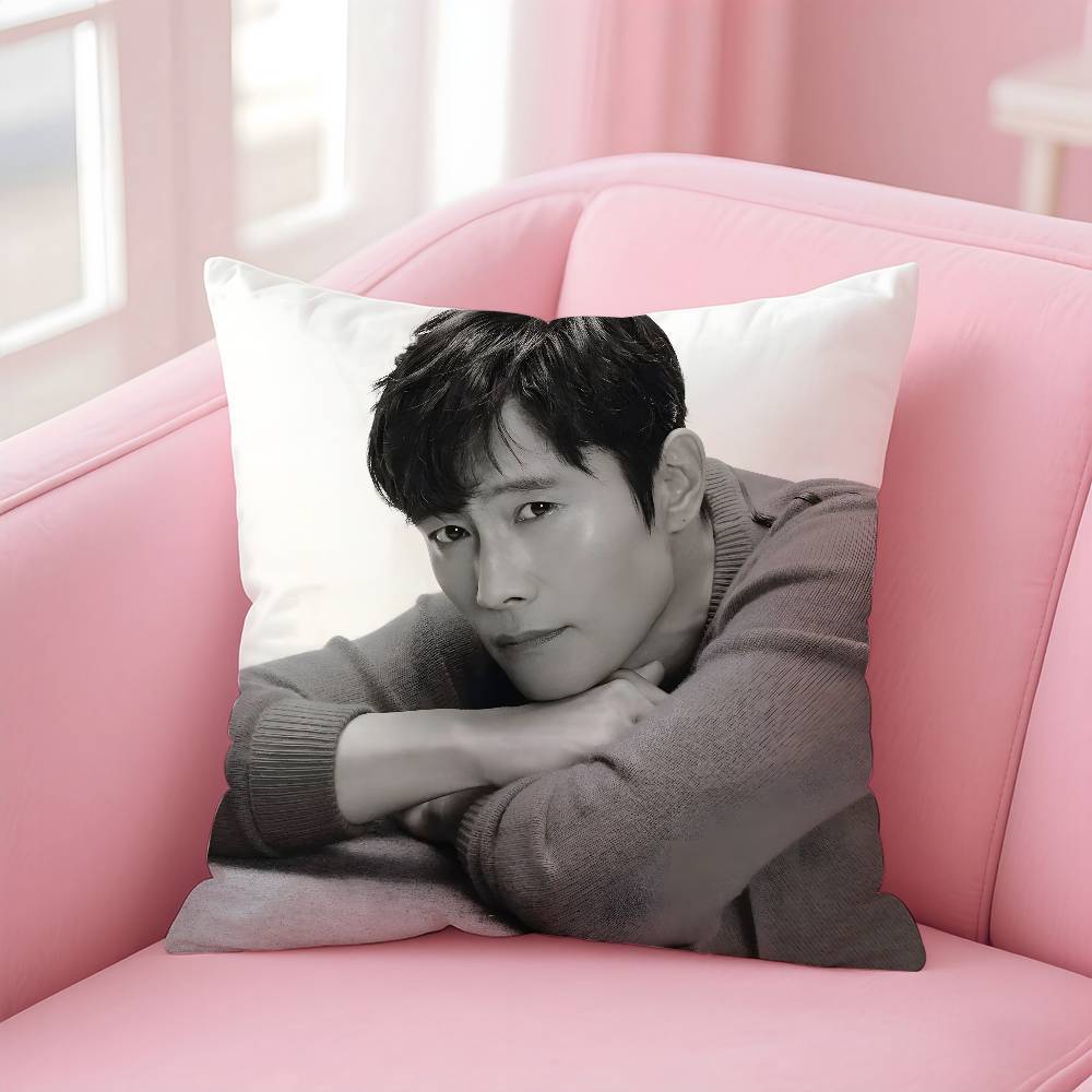 Musife Lee Byung Hun Actor Pillow Case Anti-Dustmite Pillow Invisible Zipper Silky Short Plush Sofa Cushion Cover