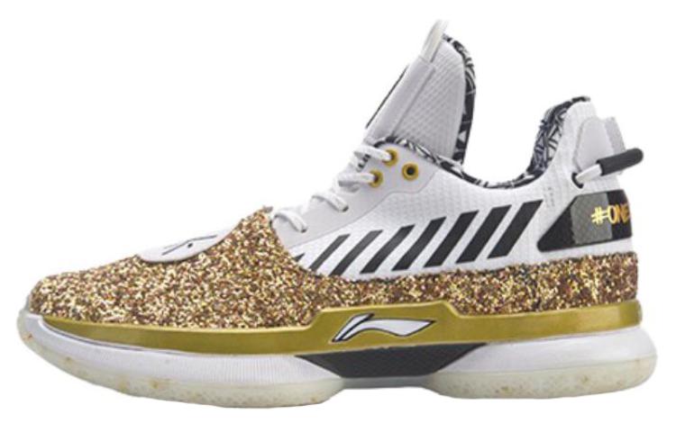 Li Ning WOW 7 Basketball Shoes Men s Low Top Gold/White ABAN079-37 43
