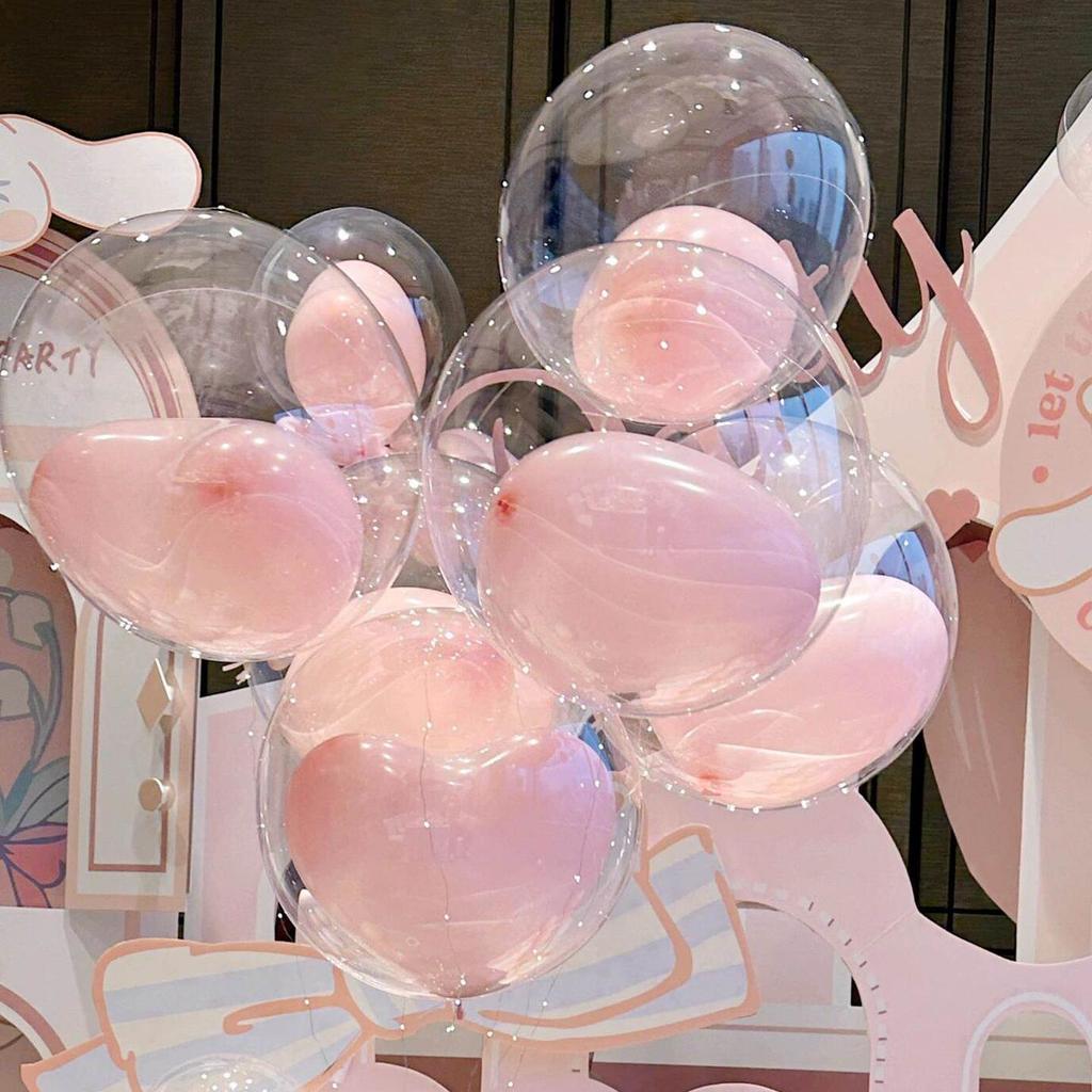 Love Bobo Balloon Set Heart Shaped Latex Balloon Transparent Bobo Balloon Proposal Birthday Shower Wedding Decoration Decoration