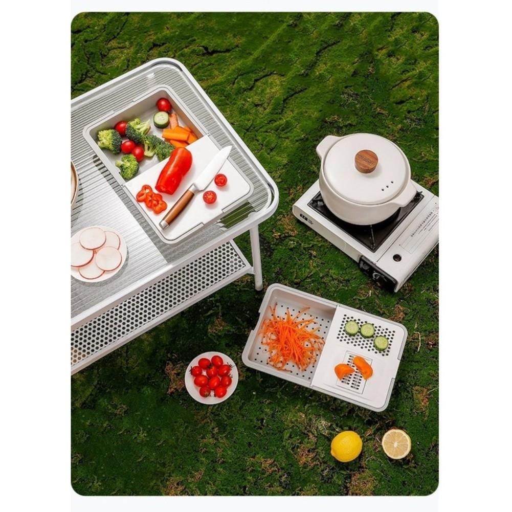 

Многофункциональная терка-шинковка 6 в 1 с пластиковой корзиной-дуршлагом и откидной разделочной доской для нарезки, натирания и хранения China Mainland