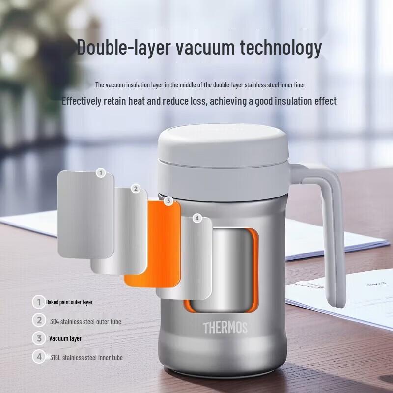 Thermos Stainless Steel Insulated Tea Mug with Handle