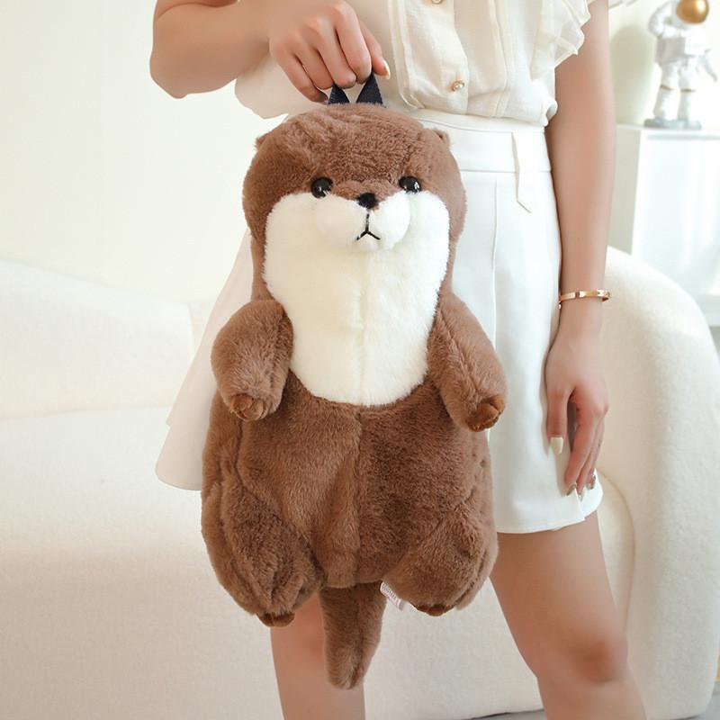 Toy Stuffed Animal Otter Backpack Short Plush Kids Lovely Bag Gift Birthday