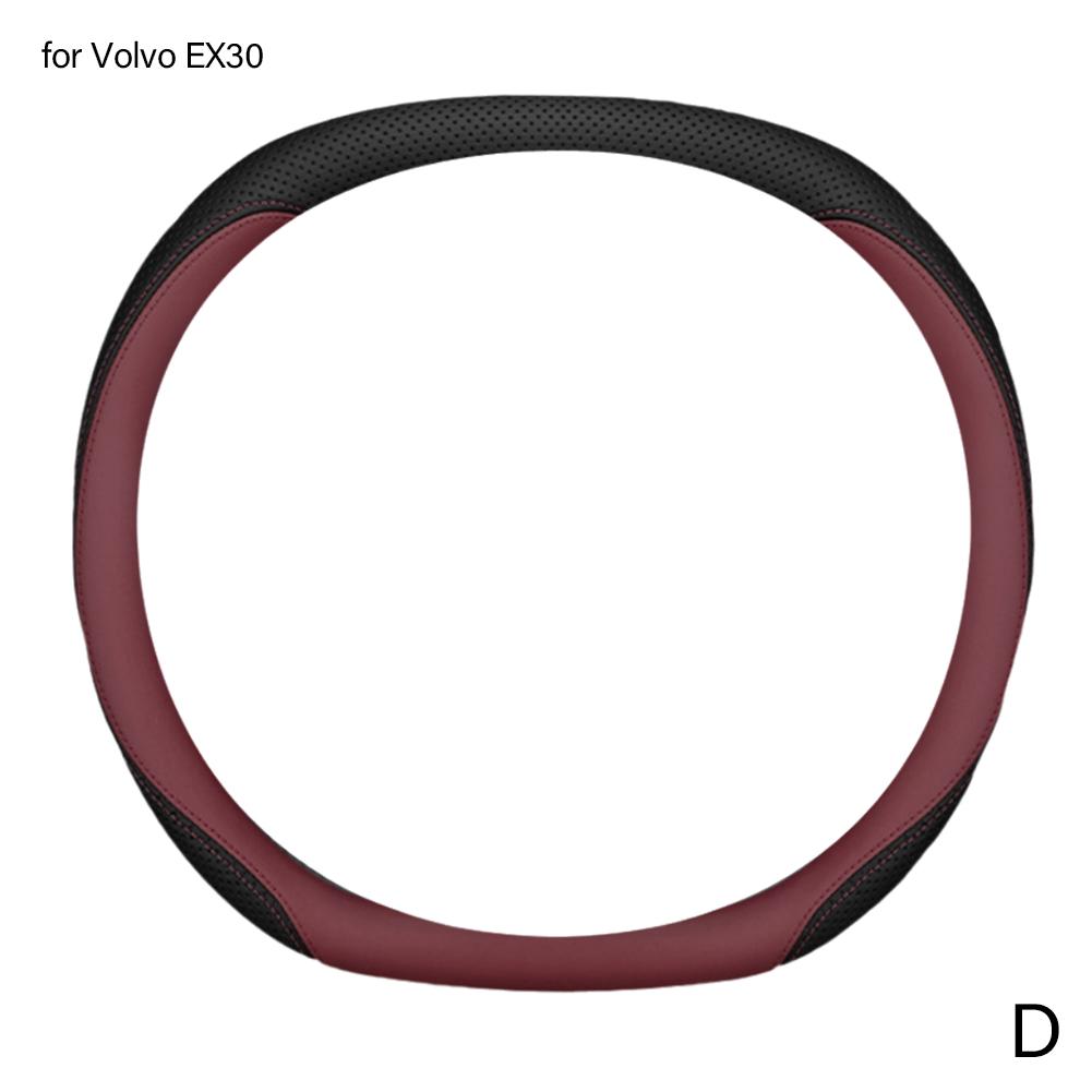 Für Volvo EX30 Auto-Lenkradbezug, Innenausstattung, Autozubehör, Leder, atmungsaktiv, rutschfest, bequemer Lenkradbezug
