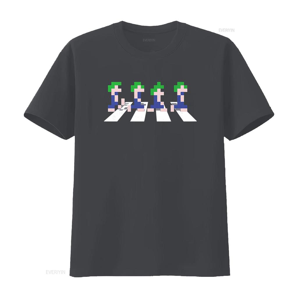 Retro 8Bit Pixel Lemmings Road Video Game Gamer T Shirt Geek Nerd Gaming Style Vintage Washed Top For Everyday Wear Fashion