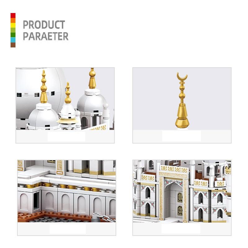 Non-Toxic 1113Pcs World Architecture New Verson Taj Mahal-Agra India Building Blocks Bricks Assembled Decoration Collection Toy Children Gift
