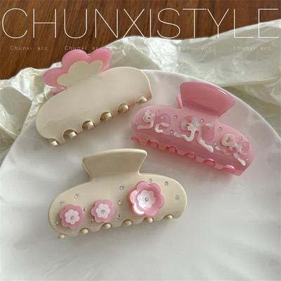 EmiJay Růžová květina a motýl sponka do vlasů - Sladký romantický styl