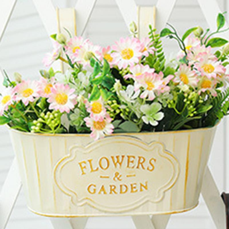 Flower Boxes for Railings Metal Hangable Deck Planter Countryside Window Flower Boxes for Garden Yard Home Decoration Plant Pots