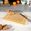 Bamboo Wooden Openwork Bread Cutting Board for Crumbs