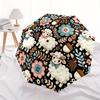 1pc Cute Sheep & Floral Pattern Automatic Open Close Umbrella - 8-Rib Windproof Portable Folding Umbrella with Durable Plastic