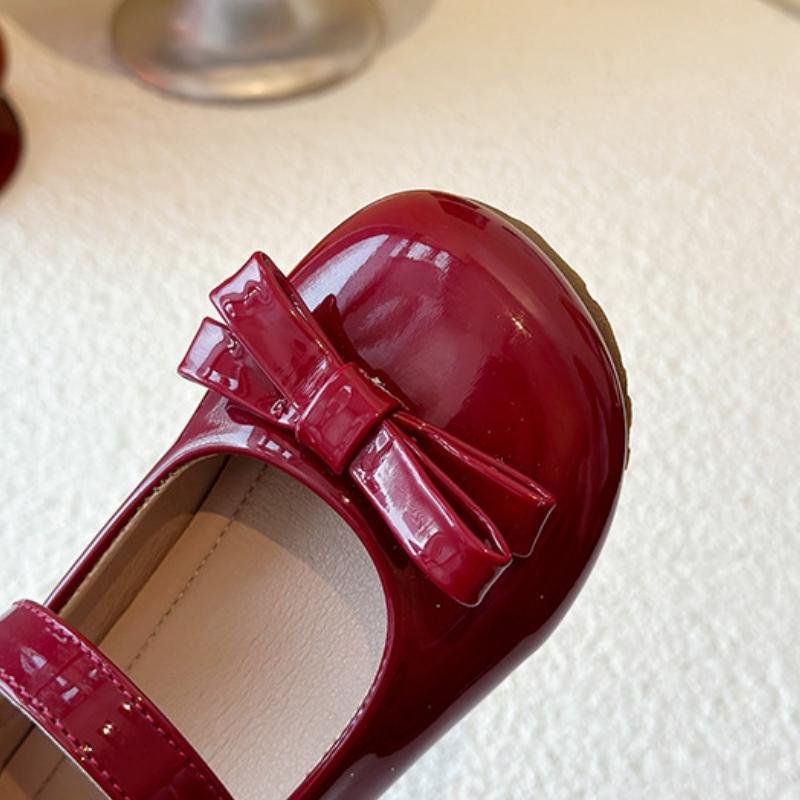Spring Leather Shoes Princess Exquisite Versatile Girl Shoes Soft Non Slip Kid Shoe Comfort Fashion Sandals New Red Mary Jane