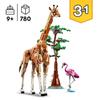 LEGO® Creator 31150 3-in-1 Safari-Wildtiere-Spielset mit Tierfiguren, Giraffe, Gazellen und Löwe