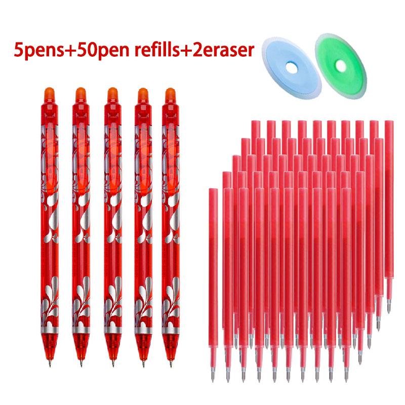 0.5mm Erasable Gel Pens Set 6colors Refill Rod Magic Ink Erasable Pen Washable Handle Office Writing Student School Stationery