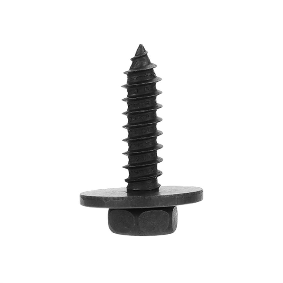 100Pcs Screws Metal Car Body Fender Bumper Retainer Clips Black Phosphate Finish