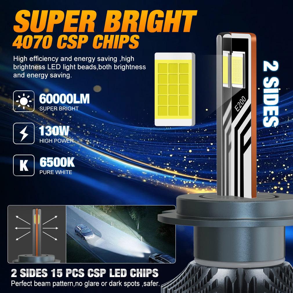 2 buc H7 H4 Becuri LED Far 6500K H1 H3 H8 H11 LED 9005 HB3 9006 HB4 Lampă Auto 130W 60000LM 9012 Hir2 Putere Mare Canbus 30SMD Cipuri CSP Far