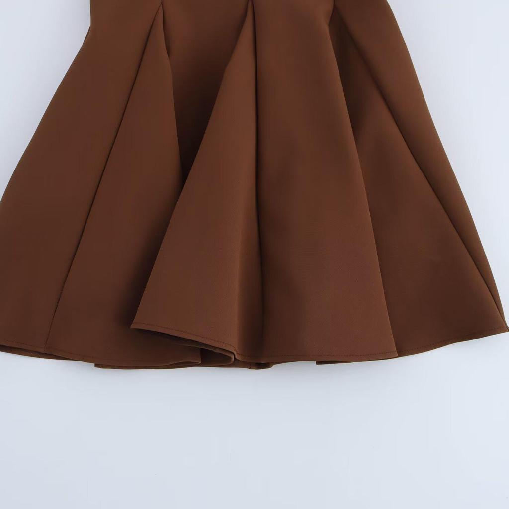 2025 Spring Women's Slimming V-Neck Sleeveless Wave Dress