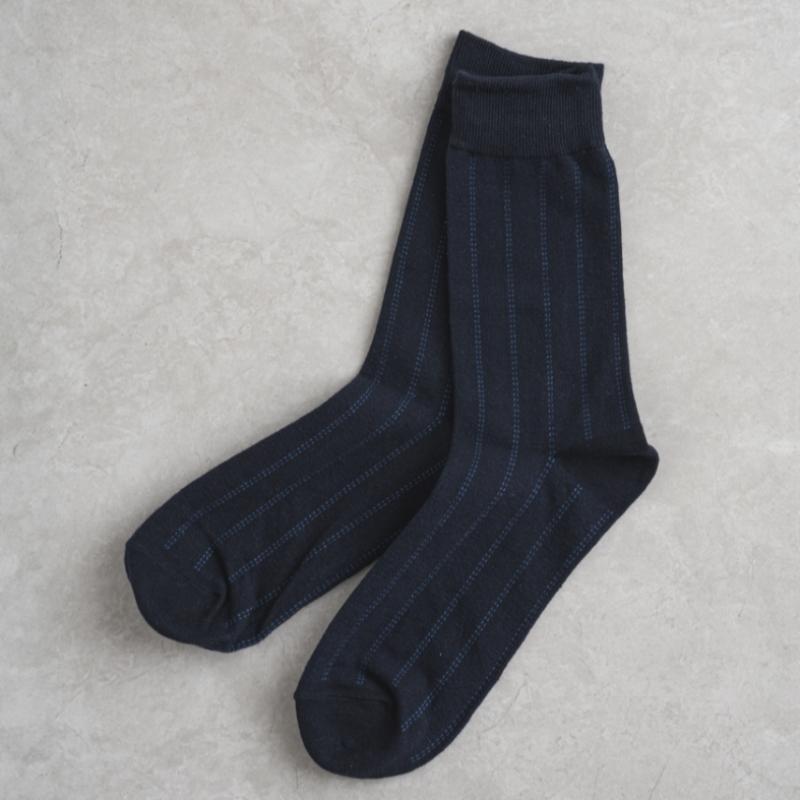 Monfoot Socken mit vertikalem Muster Marineblau