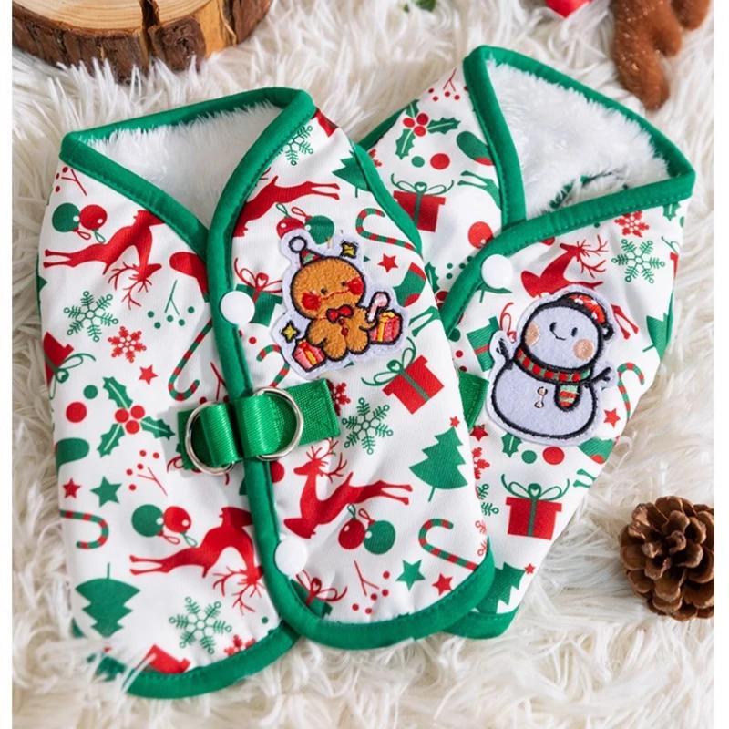 Cat Clothes Christmas Vest Autumn and Winter Anti-shedding Clothing Ragdoll Blue Cat Silver Gradient Kitten Cat Pet Products