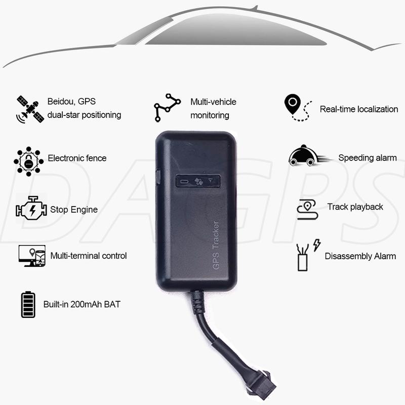 Original DAGPS tracker gt02 4pin motocycle car gps tracker cut off fuel stop engine acc alarm with sleep save battery gprs
