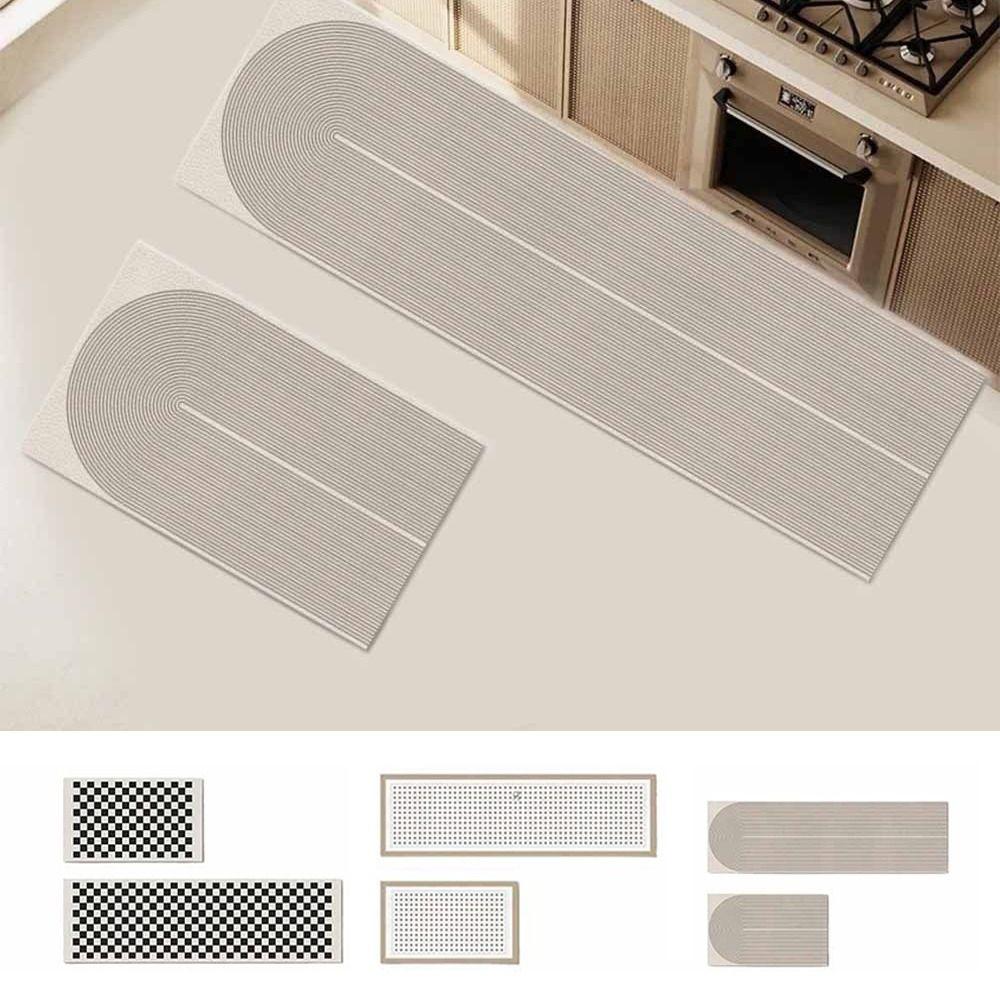 2Pcs/Set Durable Bathroom Mat Non-Slip Long Floor Mat Simple Stripes Bath Rug  Home Decoration