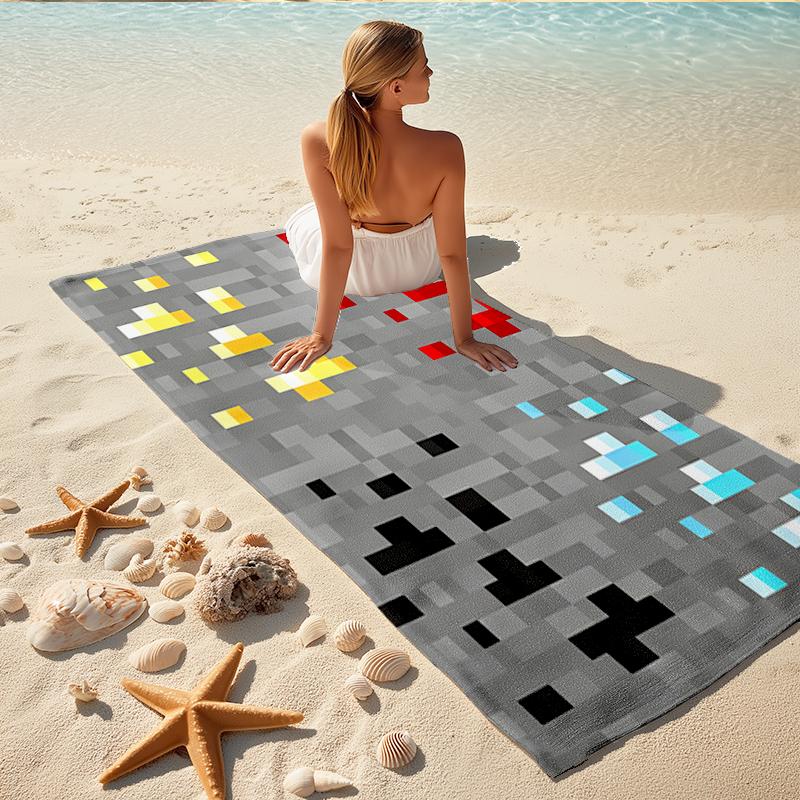 1Pc Colors Beach Towel, Quick Dry, Multi-Use for Beach Pool Gym Yoga Home Travel, Christmas, Halloween, Xmas Gift M928310