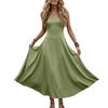 Women V Neck Sleeveless Long Dress Summer Spaghetti Strap Casual Loose Fit Maxi Dress Solid A Line Sundress