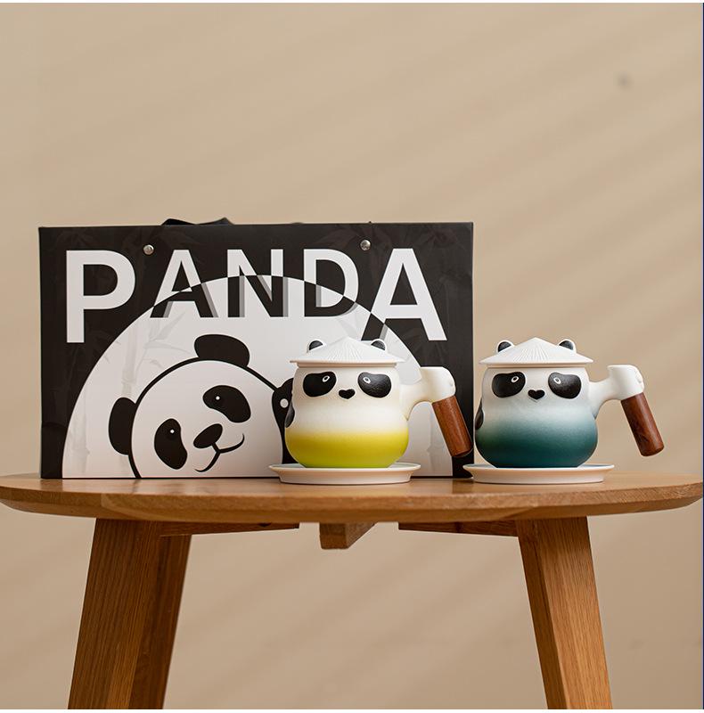 Panda Ceramic Tea & Water Separation Mug for Home & Office