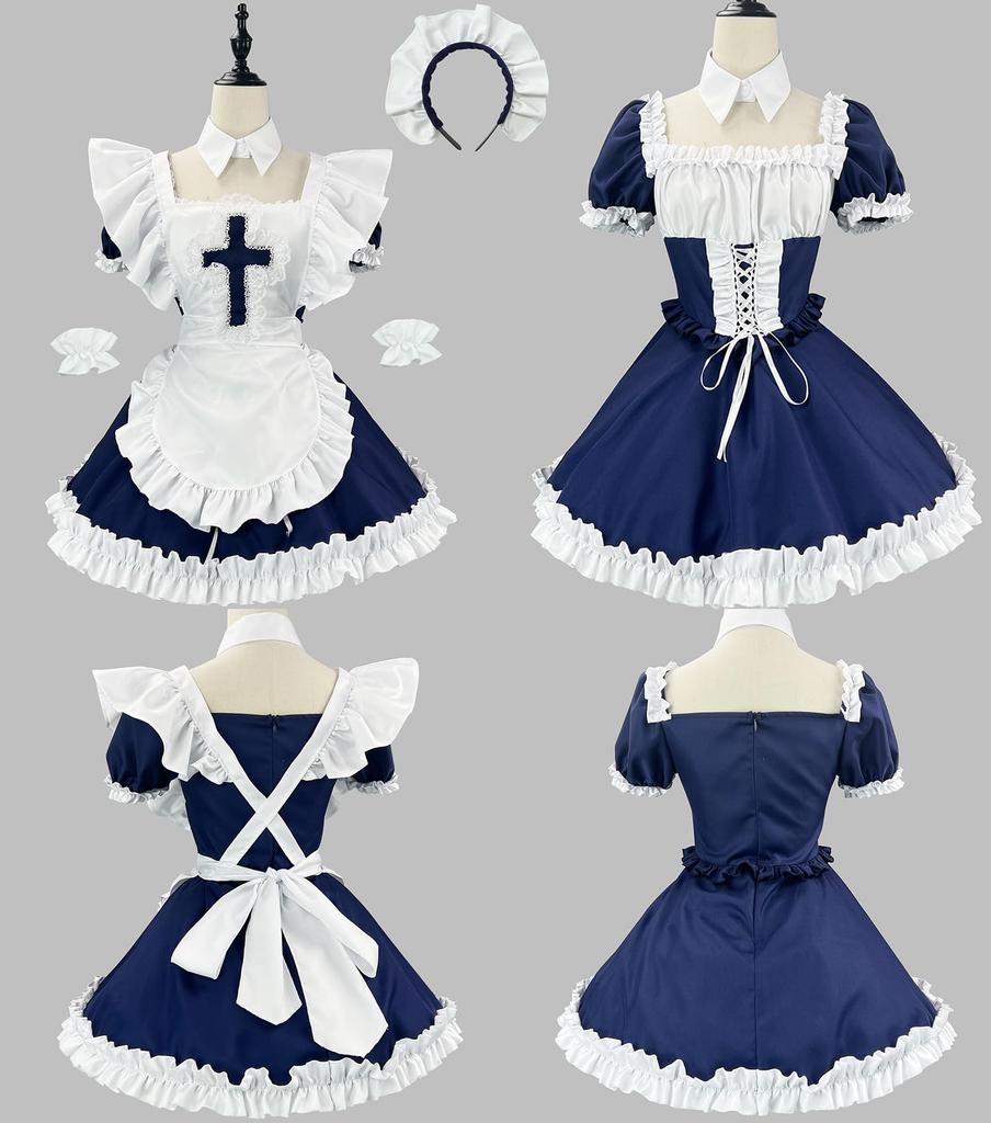 Plus Size Lolita Maid Cute Anime Alice Lace Idol Gothic Size L [AOTYP] Outfit, Dress, Costume, Lolita, Women's, Headband, FGO, Cosplay, Maid, Cafe,