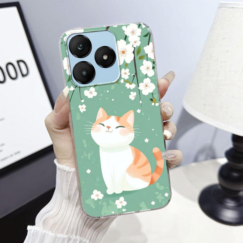 Cartoon Für Wiko T10 T20 T60 Hülle Schutzhülle Für Wiko T10 Marmor Klar Weiches Silikon Handyhülle Floral Niedliche Katze Bumper