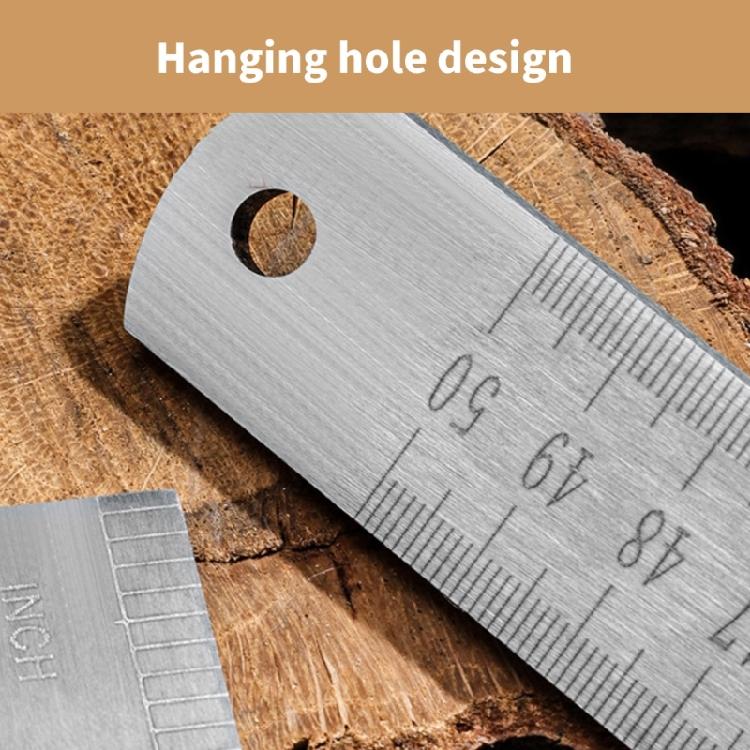Stainless Steel 50cm Straight Ruler Car Mounted Defense Ruler Measurement Tool Multifunctional Straight Edges Ruler