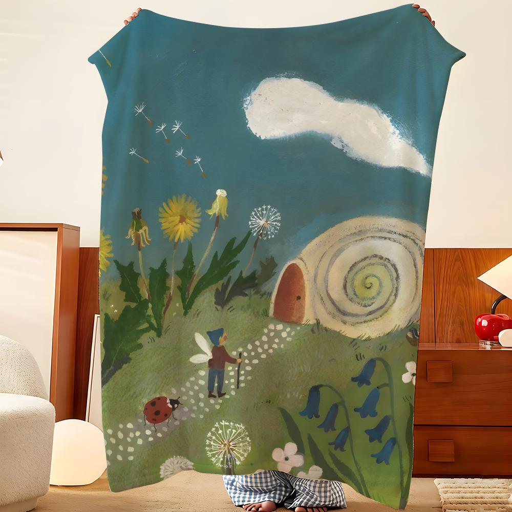 Artist G-Gemma K-Koomen Throw Flannel Throw Blanket, Lightweight Cozy, Durable Washable Cute Cool