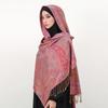 [T788] Winter Warm Thick Ethnic Style Jacquard Scarf Outdoor Women Travel Cashmere Tassel Shawl Neck Wrap Pashmina Retro Floral