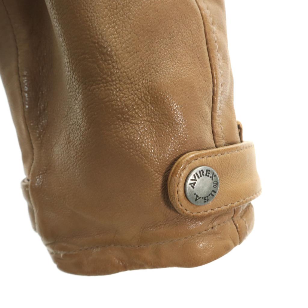 AVIREX Belle Sheepskin Leather Coat M Beige Women Used