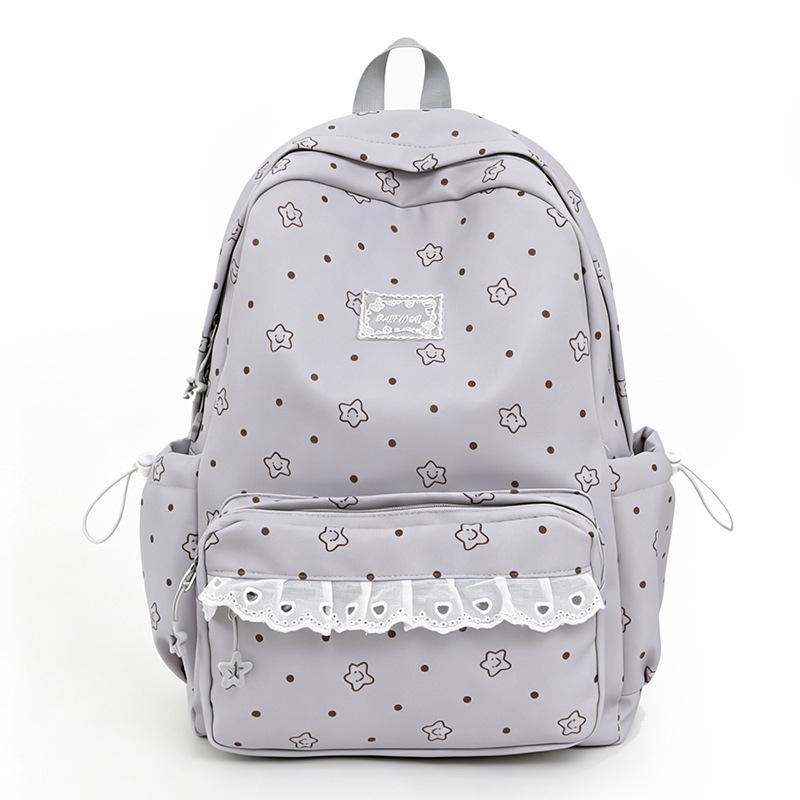 Schoolbag Japanese Lolita Style Lace Bow Lace Backpack Cute Girlfriend Style Shopping Trip Small Backpack