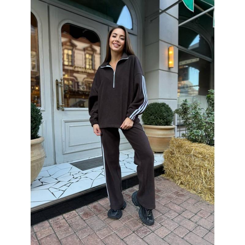 Womens Striped Tracksuit Set Loose Long Sleeve Half-Zip Sweatshirt Drawstring Pants Streetwear