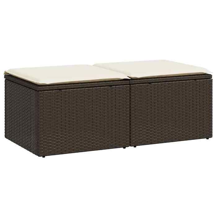 VidaXL Salon de jardin avec coussins 2pcs marron résine tressée acacia 3328686