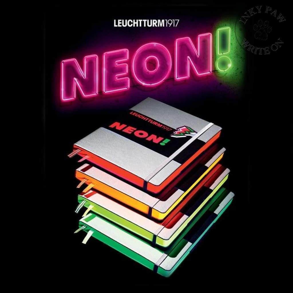 Leuchtturm A5 Notebook with Dotted Neon Officially Imported Grid, Green, 361390,