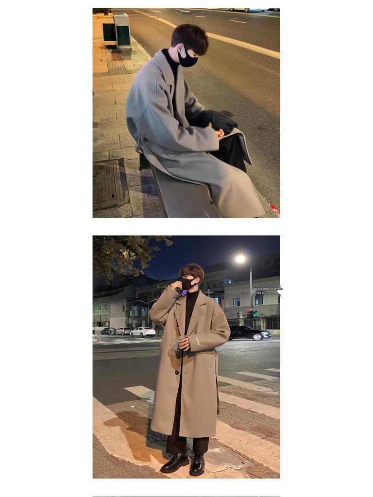 Unisex Over-the-Knee Wool Trench Coat - Mid-Length, Stylish High-End Winter Outerwear