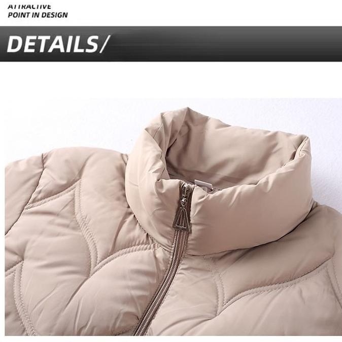 Winter Women's Plus Size Padded Jacket Slim Fit  Stand-up Collar Short Thin Padded Coat