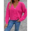 Women Autumn Winter Knitted Sweater Coats Single Breasted Long Sleeve V-neck Knitwear Cardigans Jackets