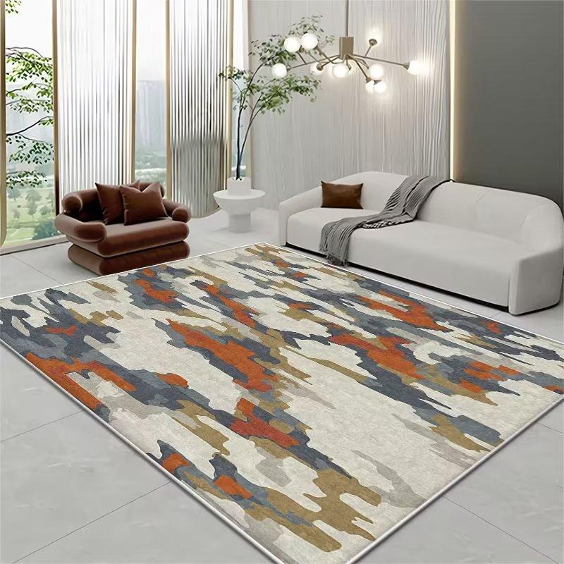 Living Room Coffee Table Carpet Striped Graphic Floor Mat Household Living Room Large-area Laying Soft Floor Mat