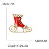 Christmas Enamel Skate Brooches for Women Unisex Rhinestone Everyday Use Pin Event Party Backpack Decoration Clothes Accessories