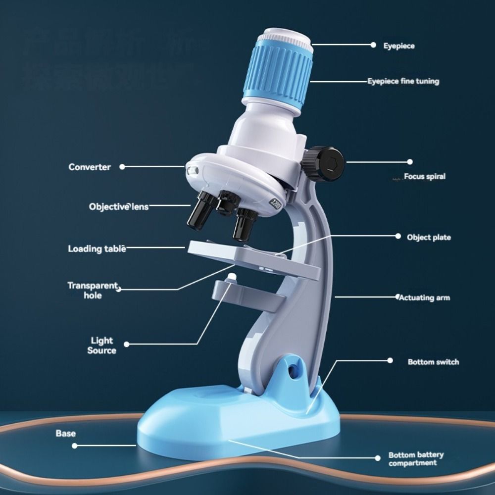200x 600x 1200x Children Microscope Kit HD Child Biological Microscope Toy  School