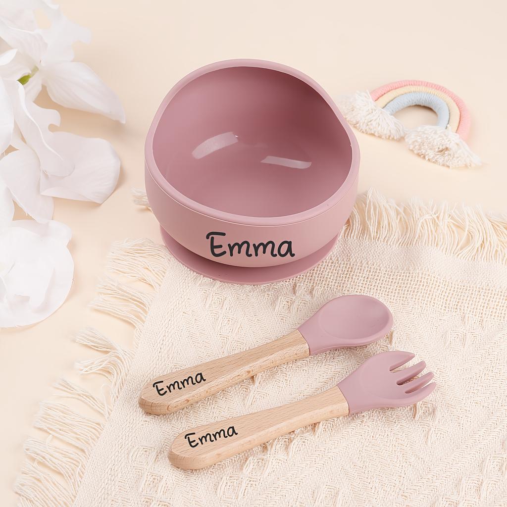 [Tigela de Silicone Personalizada] Tigela de Alimentação Durável de Silicone Segura para Micro-ondas Personalizada | Perfeita para Celebrações de Primeiro Aniversário, Essenciais para Alimentação