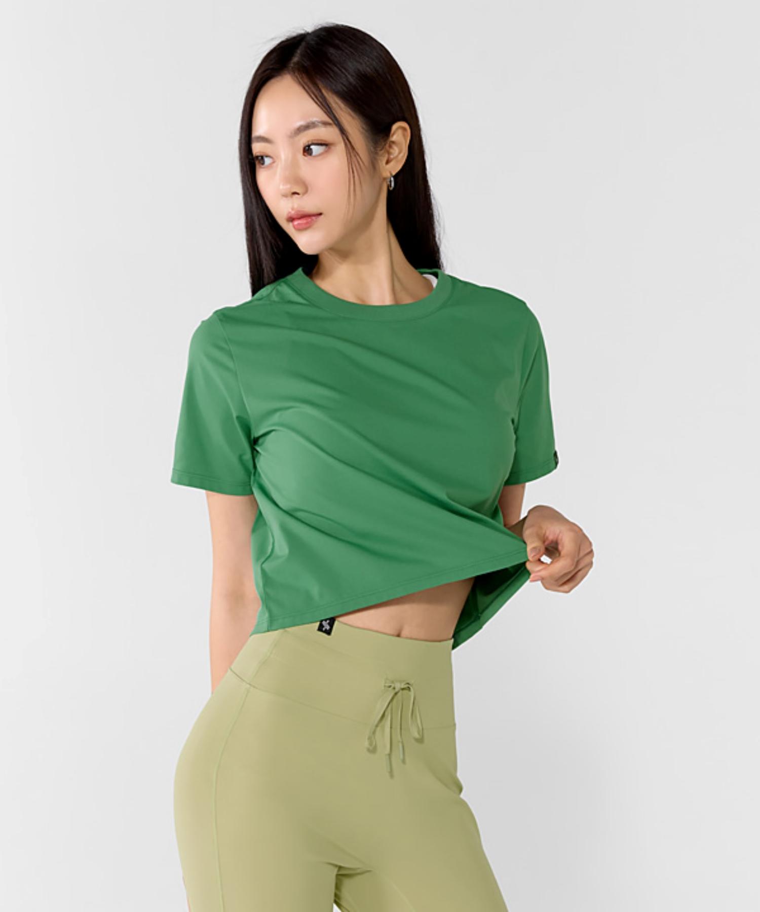 Базовая эластичная укороченная футболка Xexymix Eden Green Eden Green/L
