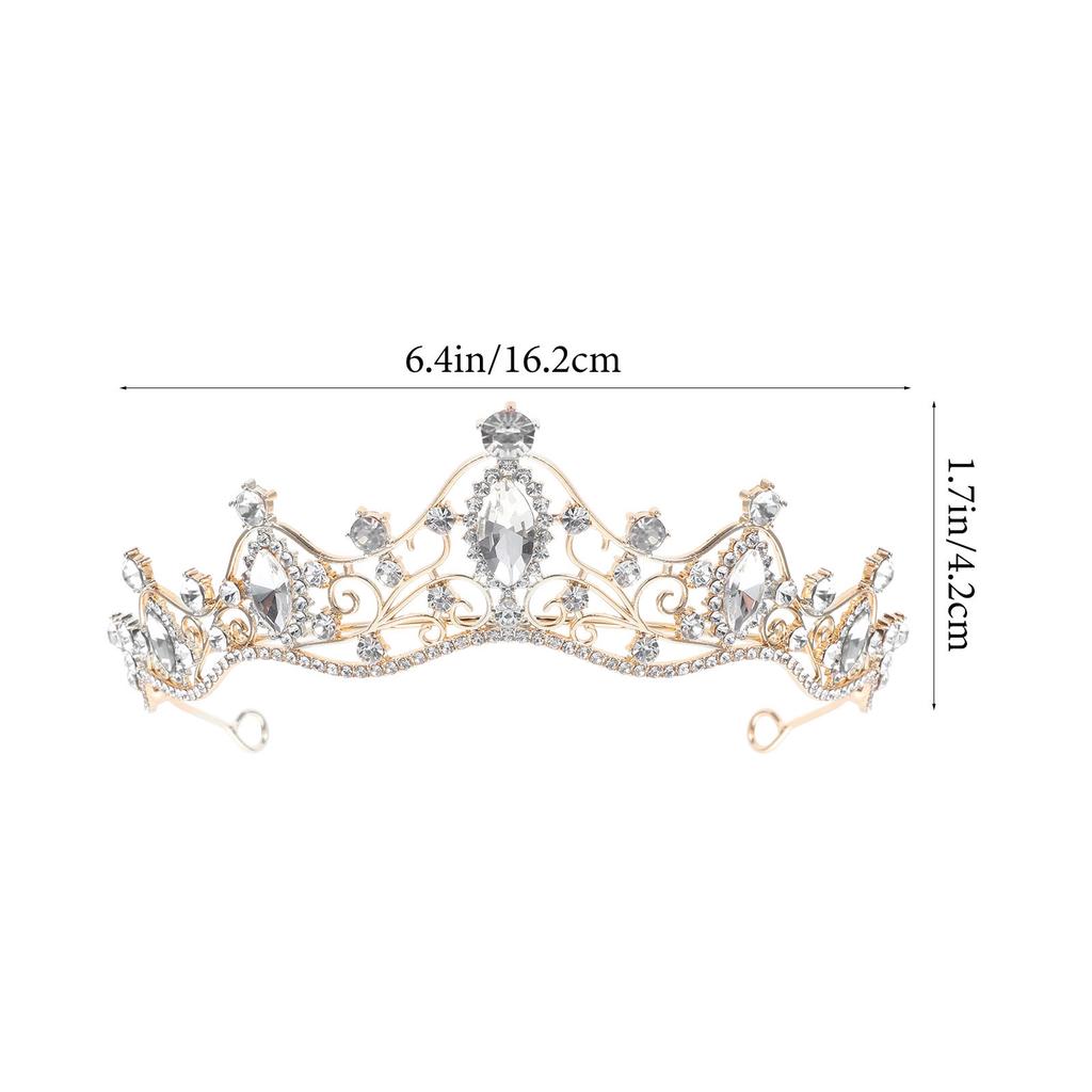 Elegant Baroque Rhinestone Tiara Crown Bridal Headwear Wedding Headdress for Women Premium Alloy Lightweight Hair Decor Party
