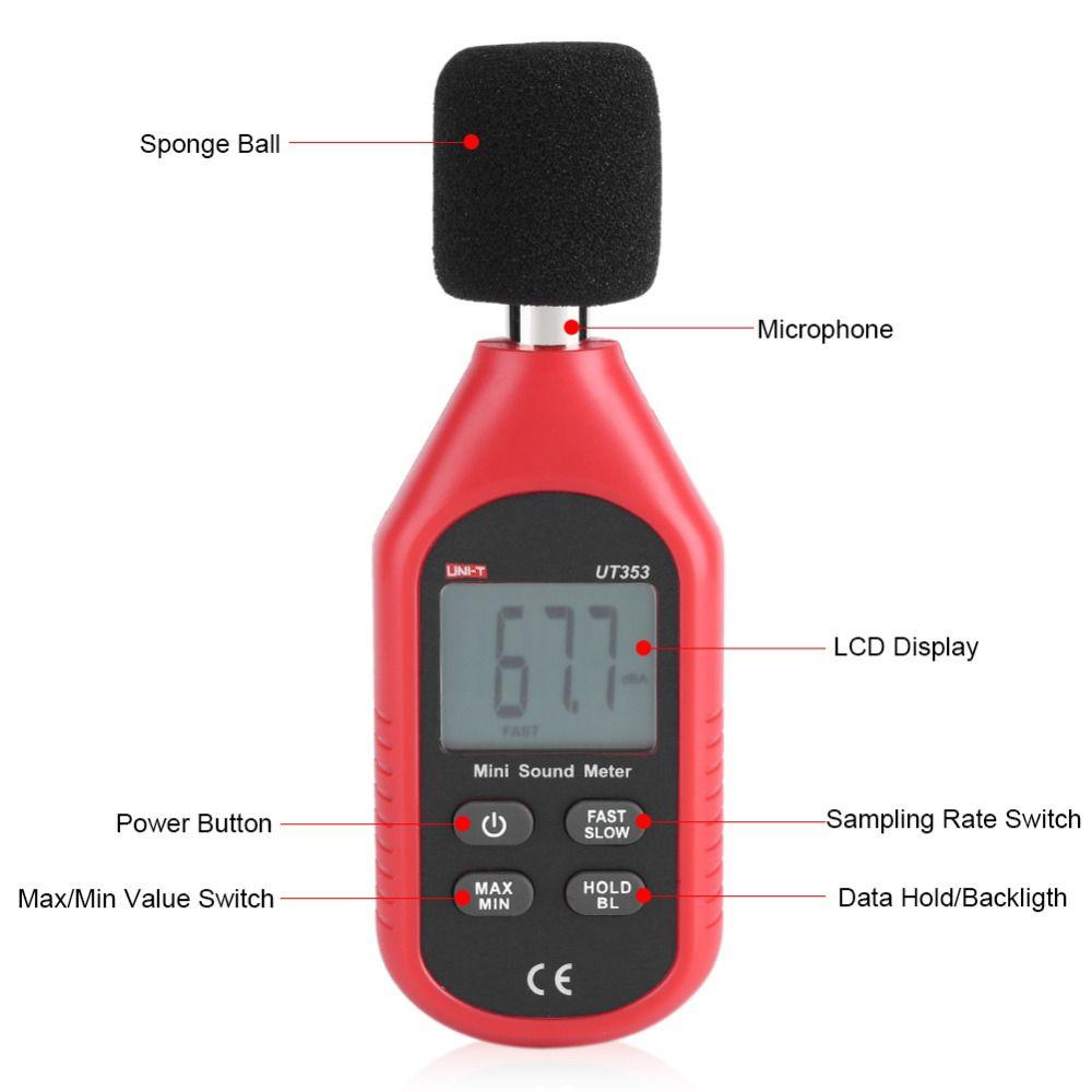 30dB to 130dB Range Noise Decibel Meter Portable SPL Meter Office Noise Monitoring