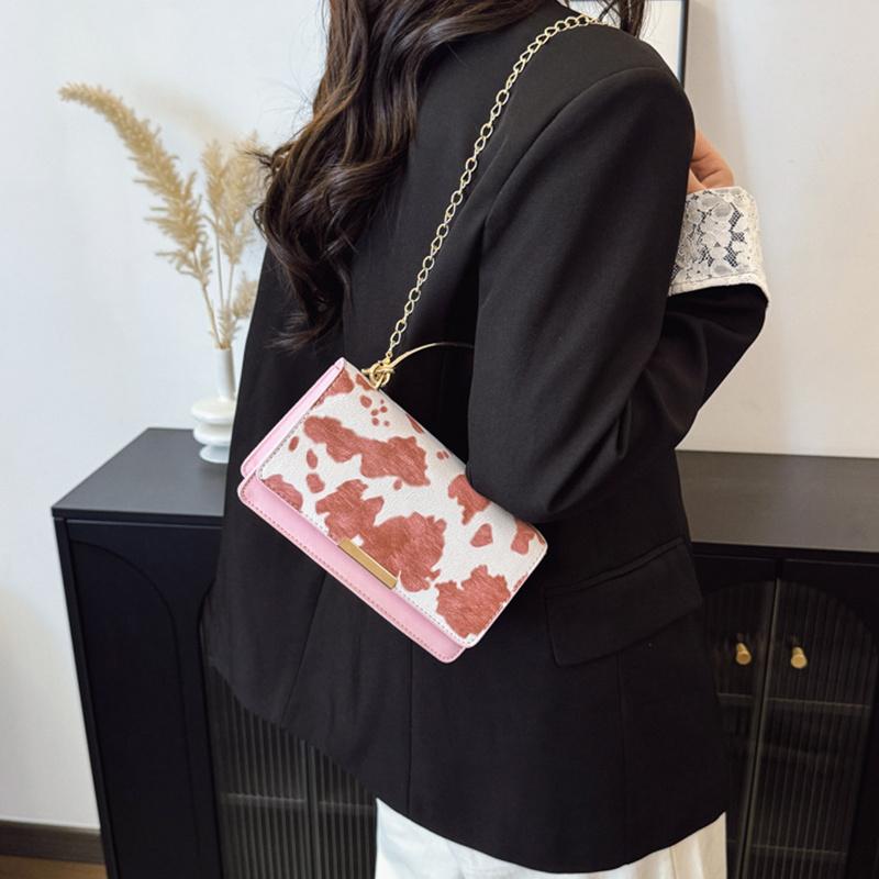 Yogodlns Women PU Leather Small Handbag Cow Print Crossbody Shoulder Bag for Work Daily Shopping Travel Phone Purse