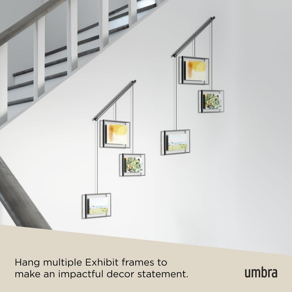 Umbra Wall Display Photo Frame, Black, W49 x D25 x H6cm, EXHIBIT 21016057040