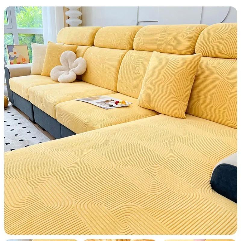1Pc Elastic Sofa Cover Adjustable Sofa Cover Seat Cushion Energy Slipcover L-Shaped Corner Couch Cover Slipcover 1/2/3/4 Seater